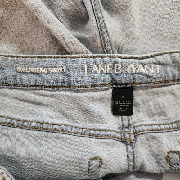 Lane Bryant Light Wash Distressed Girlfriend Denim Shorts Womens Plus Size 18 - Picture 5 of 6